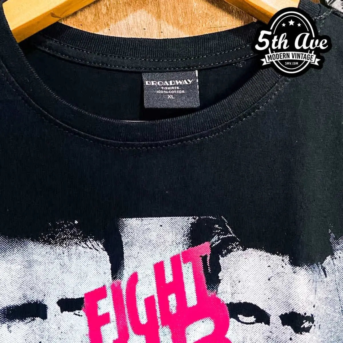 Model wearing Fight Club – Vintage Movie Tee vintage band tee
