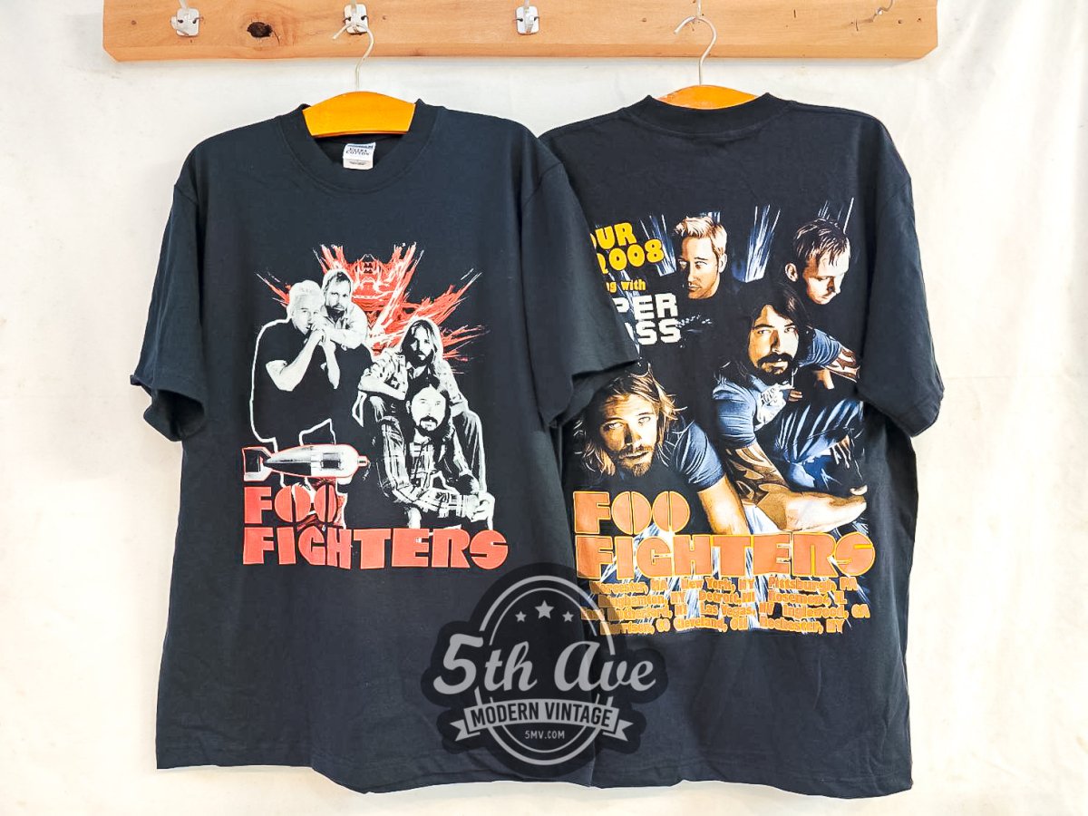 Foo Fighters Tour 2008 - Vintage Reprint Band T-Shirt - Vintage Band Shirts