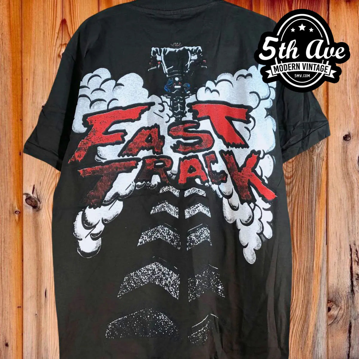Looney Tunes Taz-Mania Fast Track - AOP all over print New Vintage Animation T-Shirt t-shirt hanging on a hanger