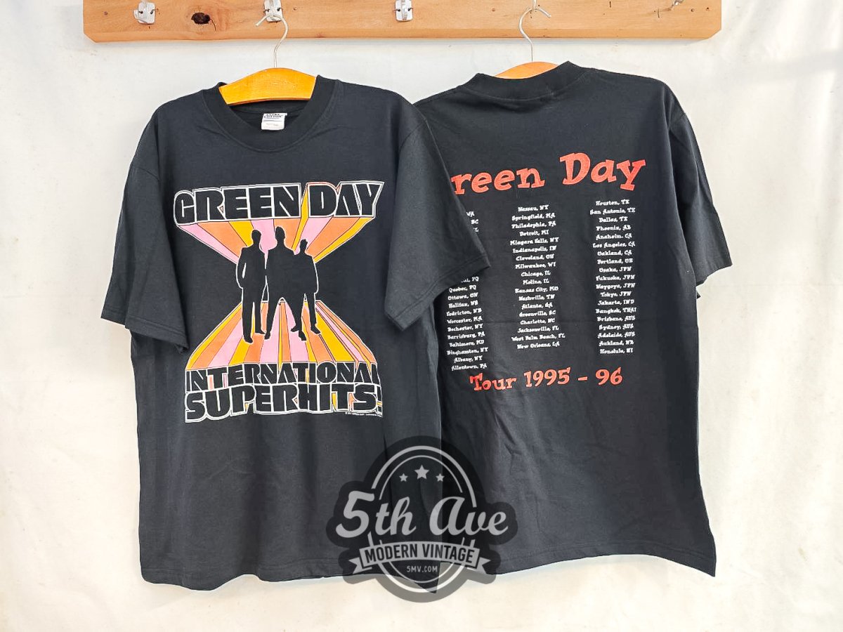 Green Day 'International Superhits!' - Vintage Reprint Band T-Shirt - Vintage Band Shirts