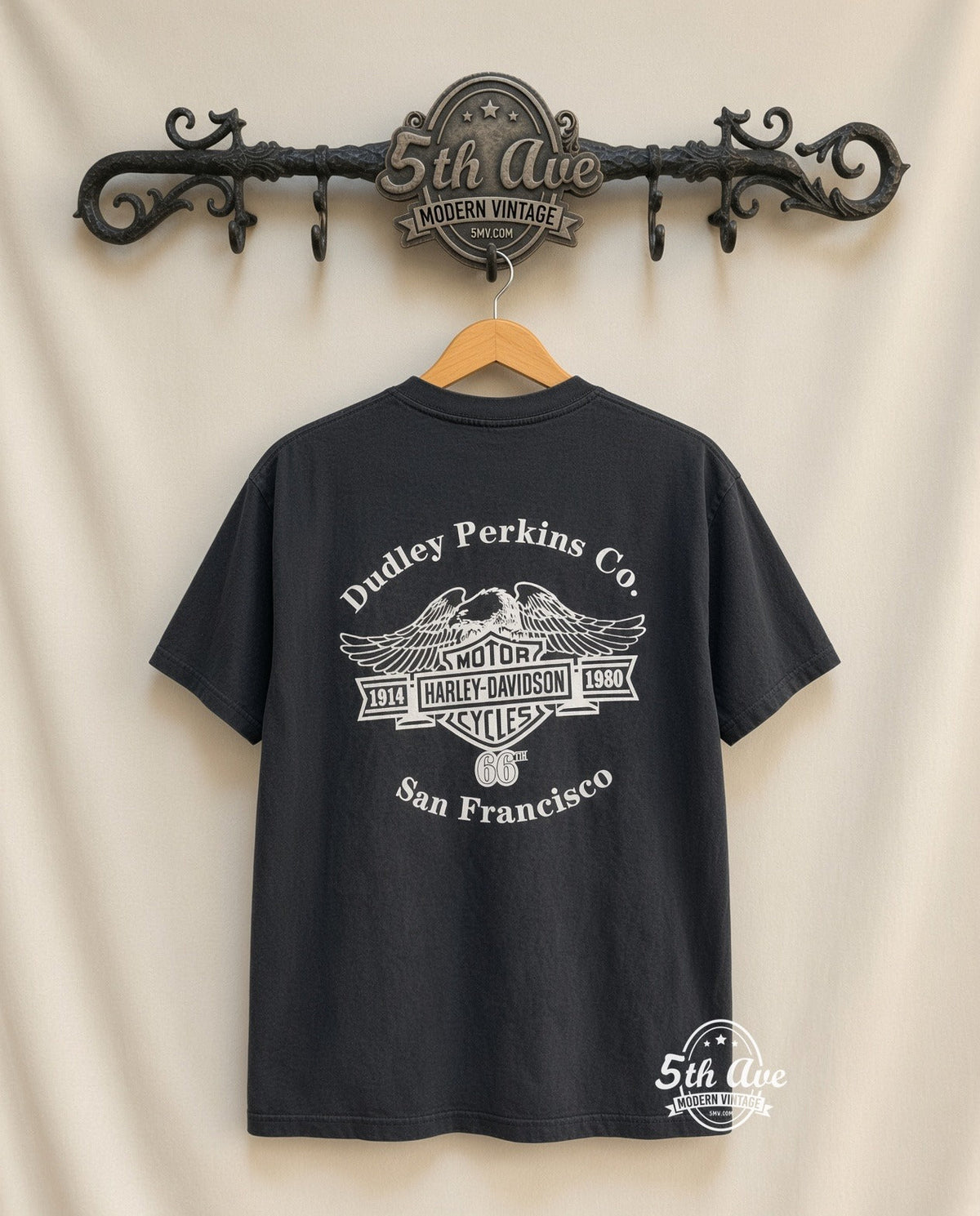 Harley-Davidson – A Legend Takes Wing' San Francisco – Vintage Graphic Tee vintage tee on 5th Ave cream rack — back