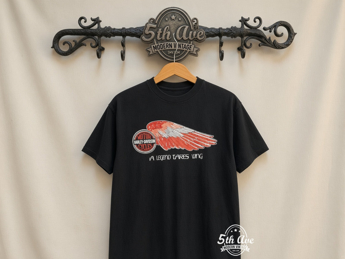 Harley-Davidson – A Legend Takes Wing' San Francisco – Vintage Graphic Tee vintage tee on 5th Ave cream rack — front