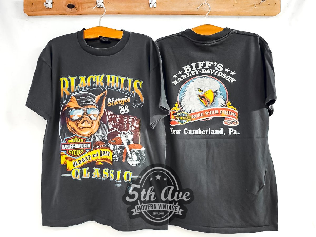 Harley Davidson 'Black Hills' New Cumberland, PA - Vintage Reprint T-Shirt - Vintage Band Shirts