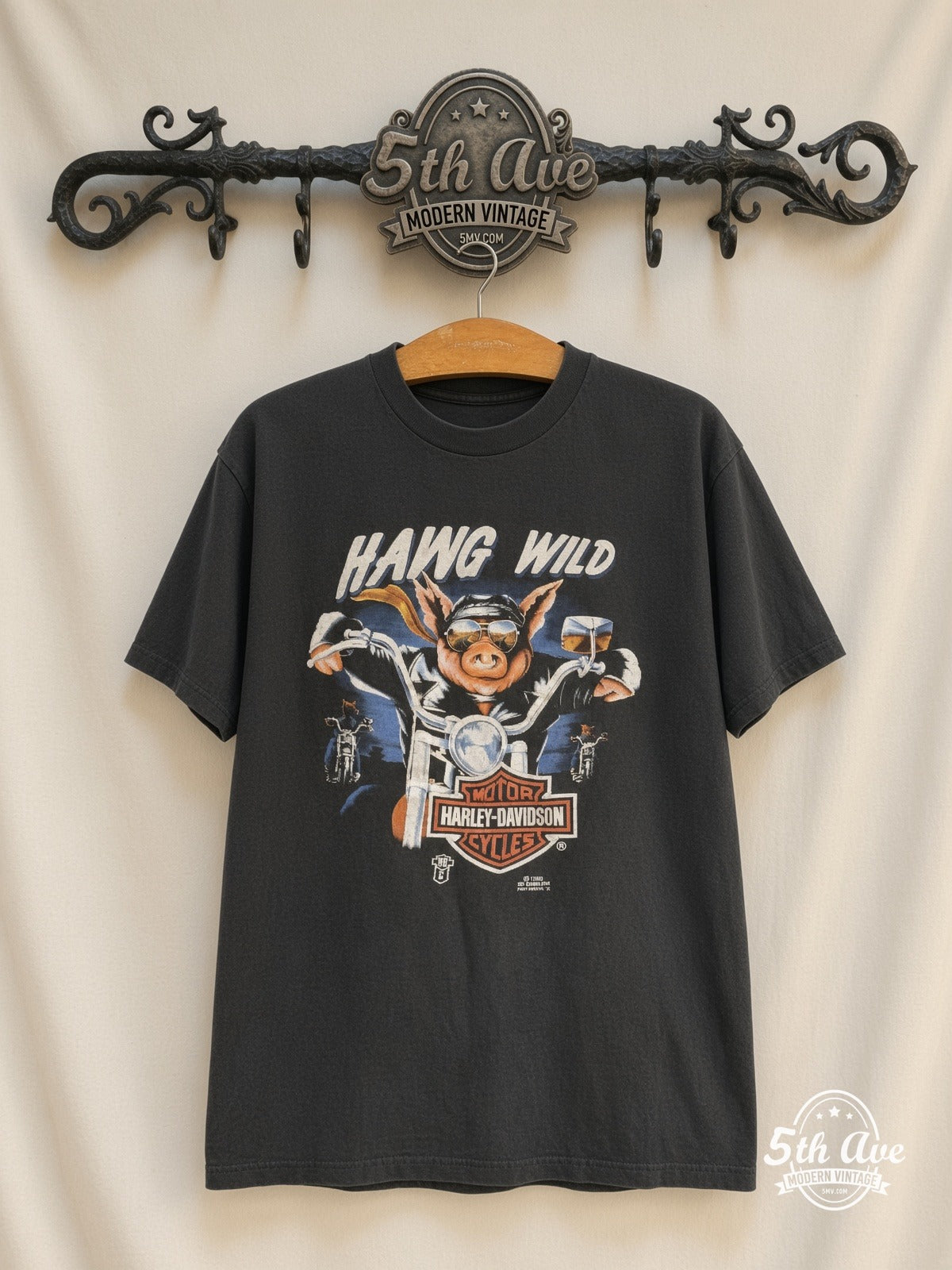 Harley-Davidson Hawg Wild Andy's Grand Forks ND vintage harley t-shirt on rack