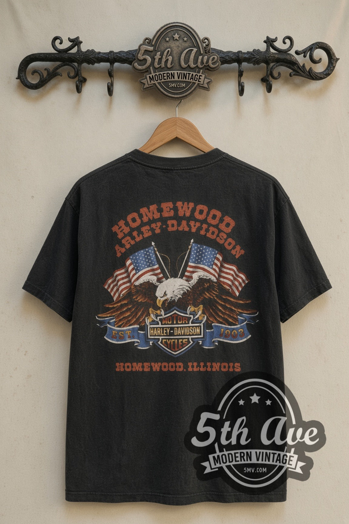Homewood Harley-Davidson Homewood IL eagle print on tee back on rack