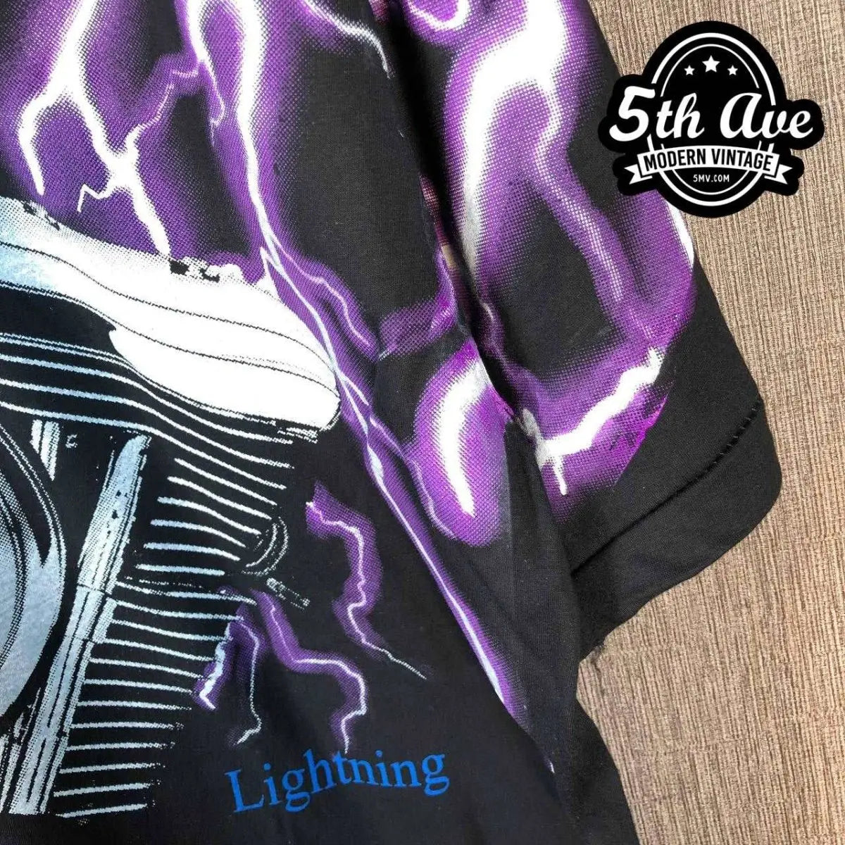 Harley Davidson Thunder and Lightning All-Over Print Single Stitch t shirt - Vintage Band Shirts