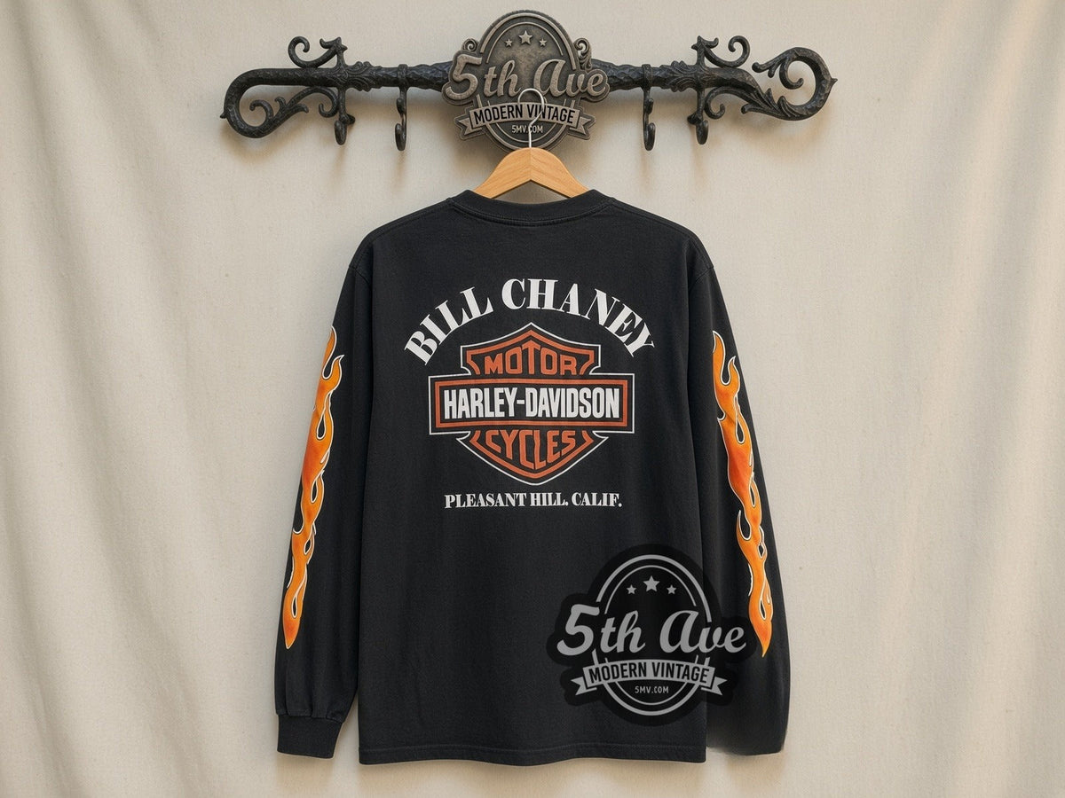 Harley-Davidson Harley Davidson 'Untamed' vintage Harley long sleeve t-shirt, back view on a display rack