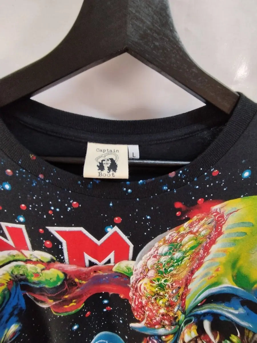 Iron Maiden Final Frontier Hand Screened Overprint OVP T Shirt - Vintage Band Shirts