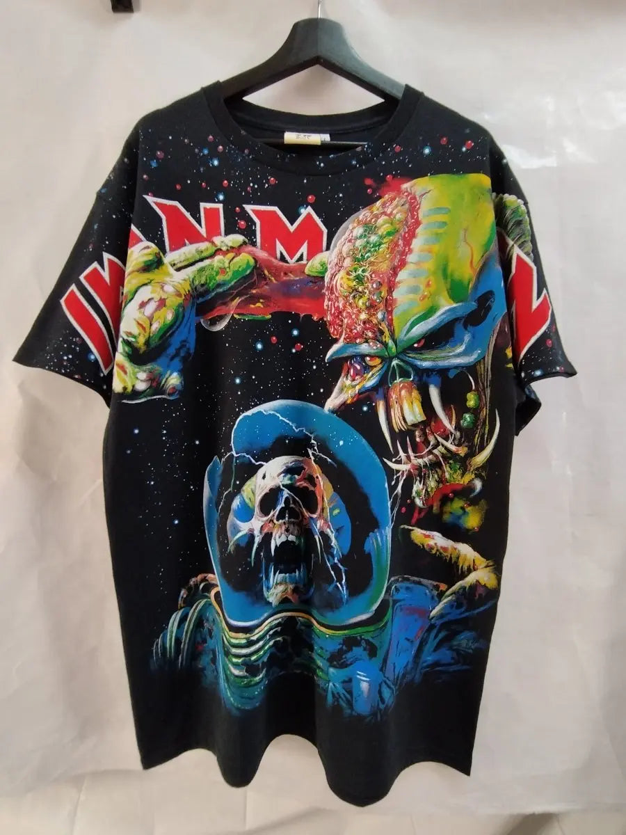 Iron Maiden Final Frontier Hand Screened Overprint OVP T Shirt - Vintage Band Shirts