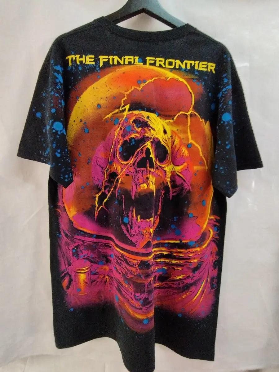 Iron Maiden Final Frontier Hand Screened Overprint OVP T Shirt - Vintage Band Shirts