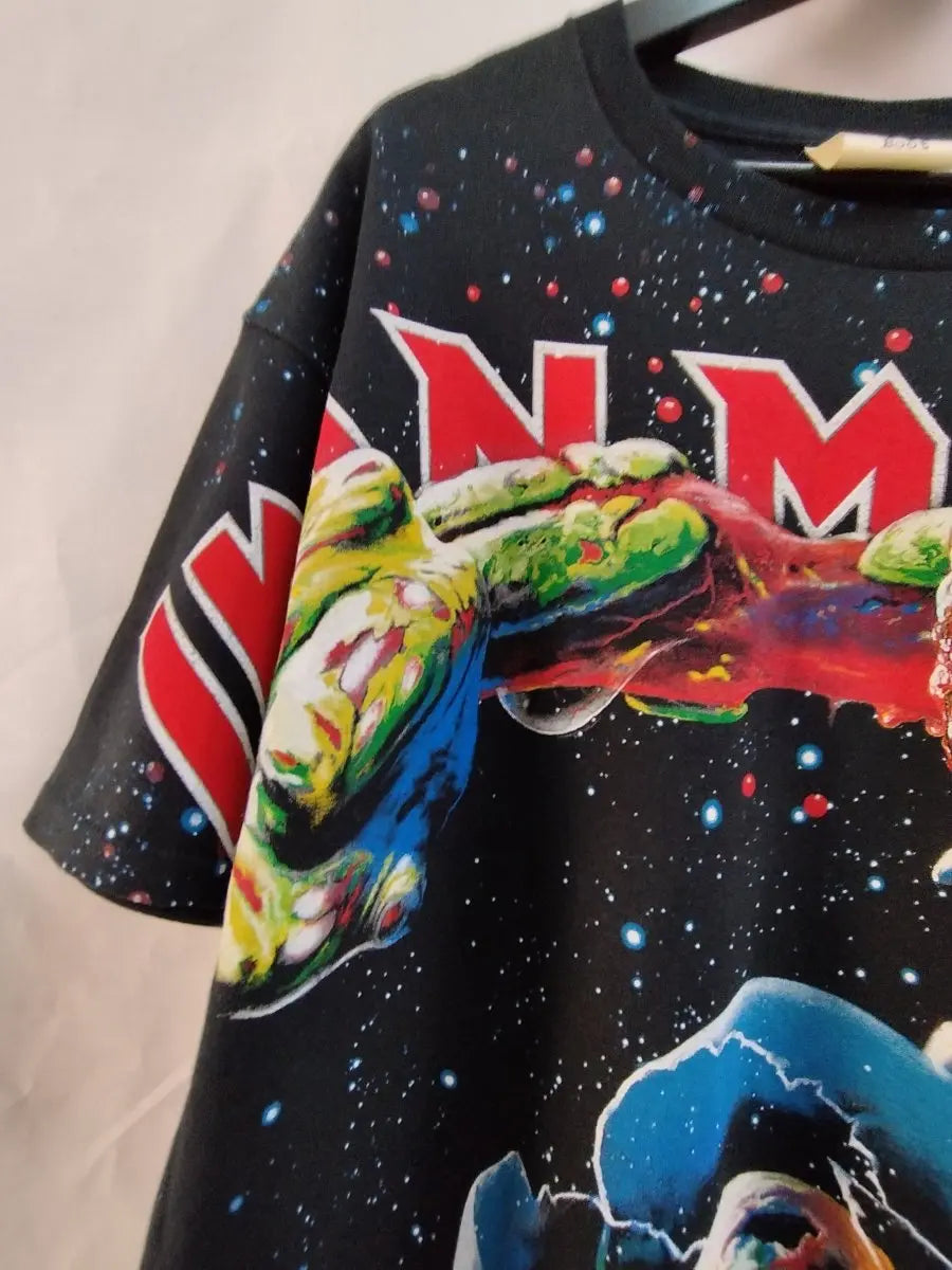 Iron Maiden Final Frontier Hand Screened Overprint OVP T Shirt - Vintage Band Shirts