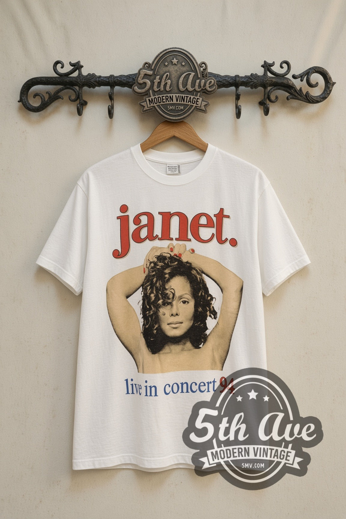 Janet Jackson live in concert 94 band t-shirt front on the 5MV rack