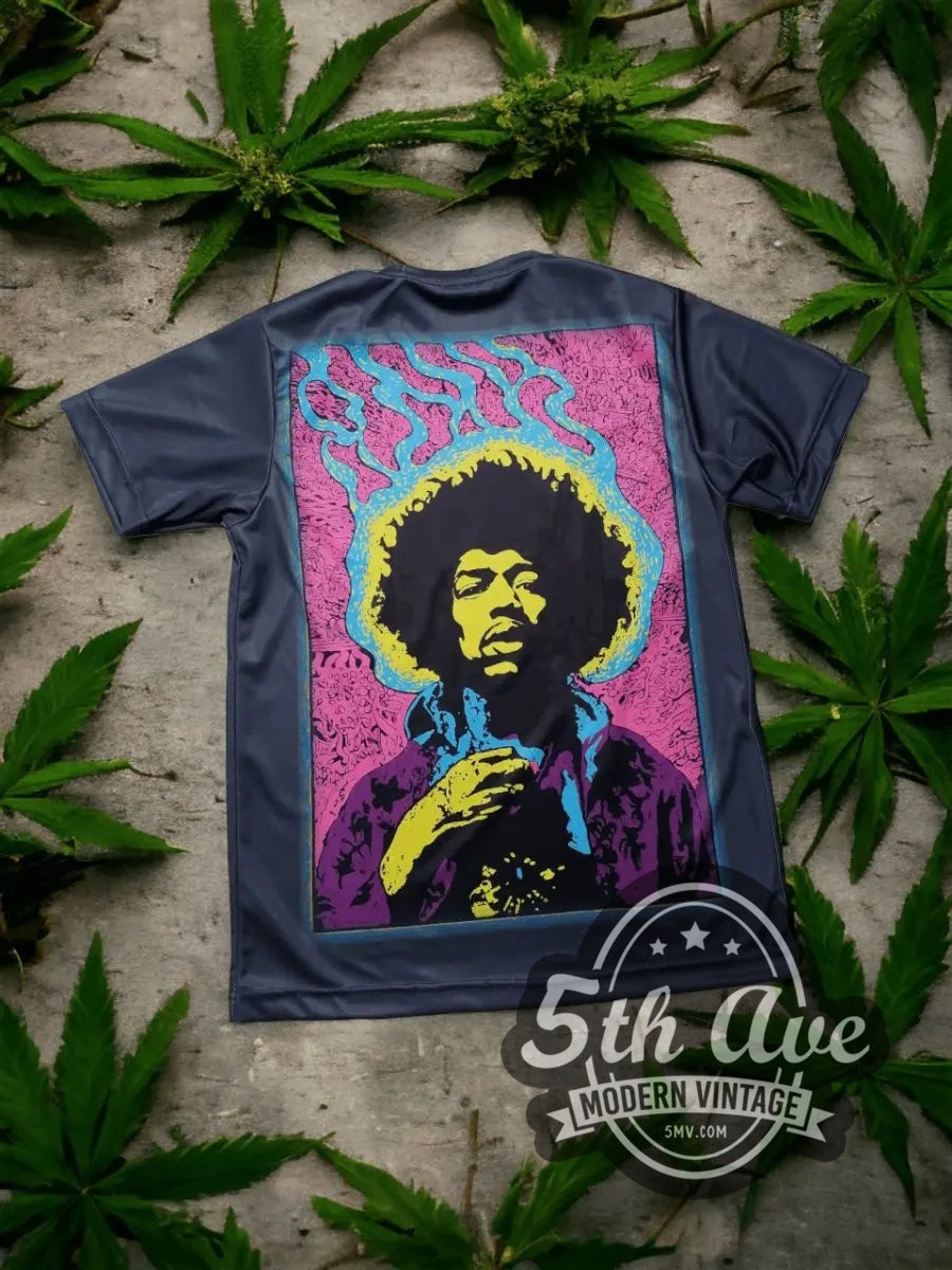 Jimi Hendrix – Psychedelic Yellow Portrait Pink Frame vintage band t-shirt