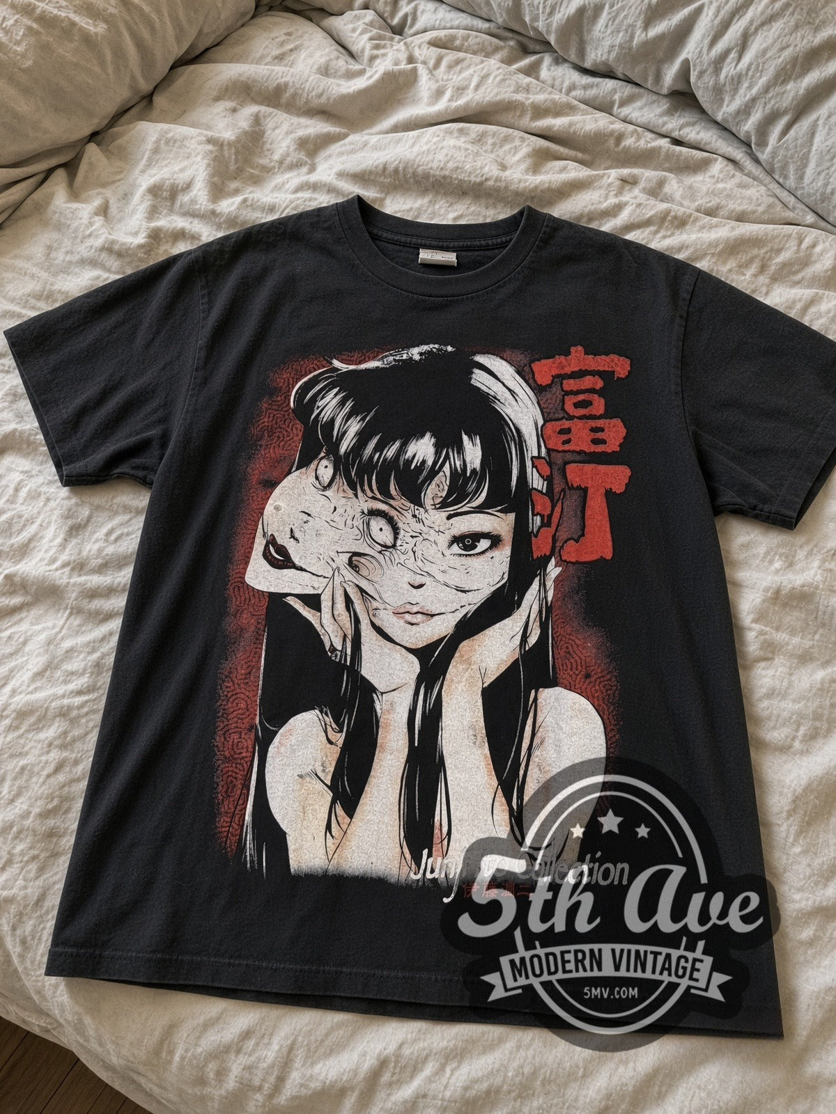 Junji Ito Tomie Collection vintage anime tee laid flat