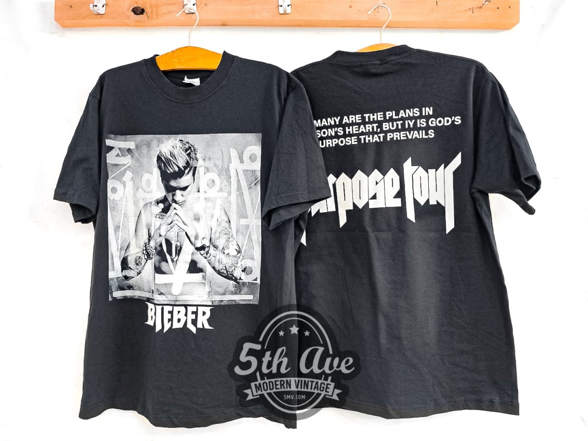 Justin Bieber Purpose World Tour - Vintage Reprint Band T-Shirt - Vintage Band Shirts