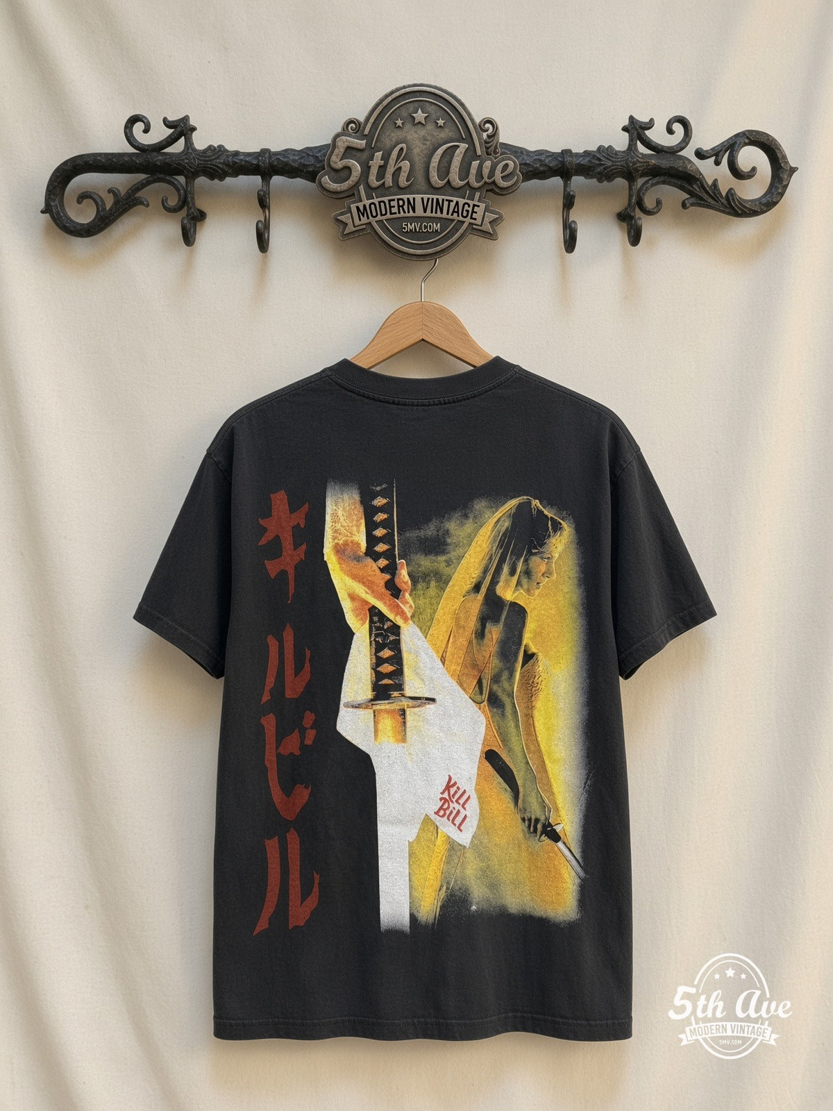 Kill Bill The Bride Uma Thurman vintage t-shirt back on rack