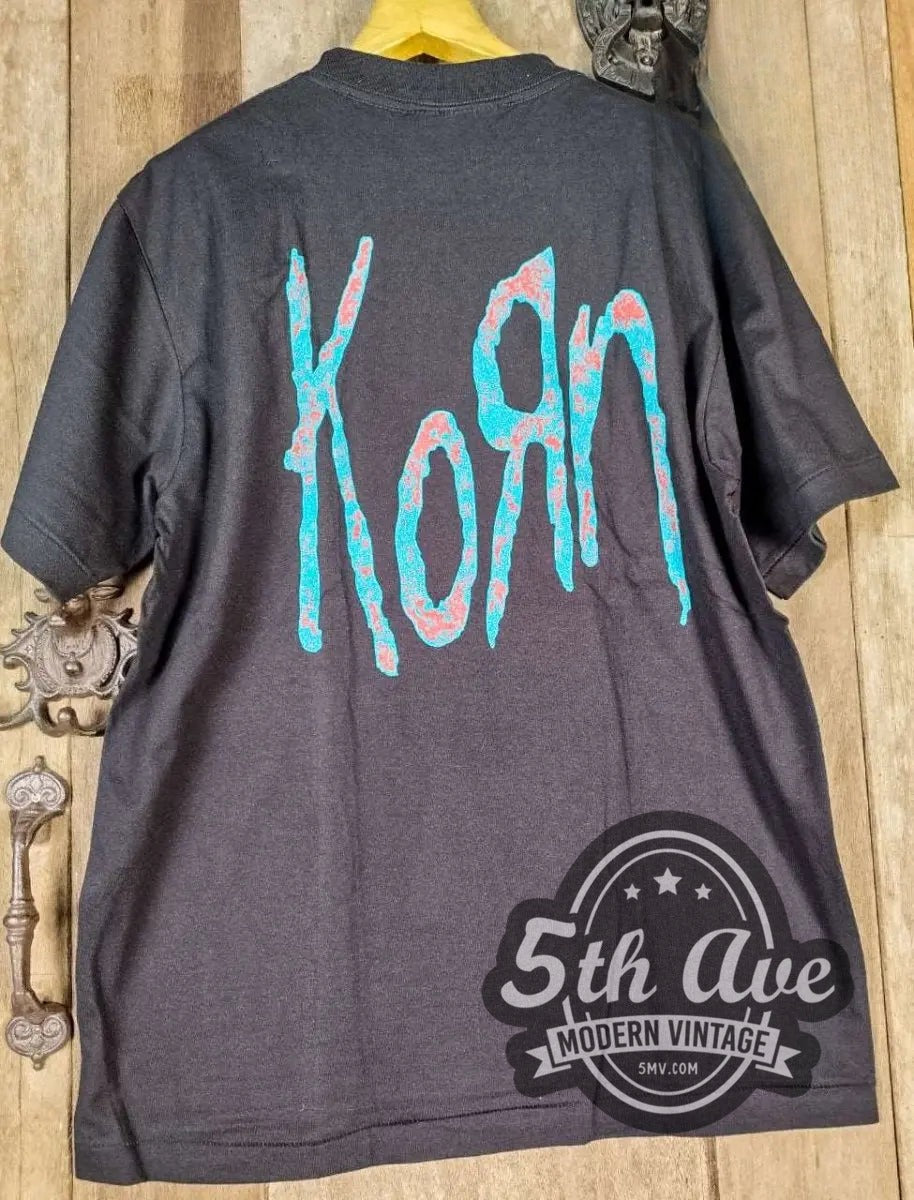 Korn The Serenity of Suffering - New Vintage Band T-Shirt band t-shirt hanging on a hanger