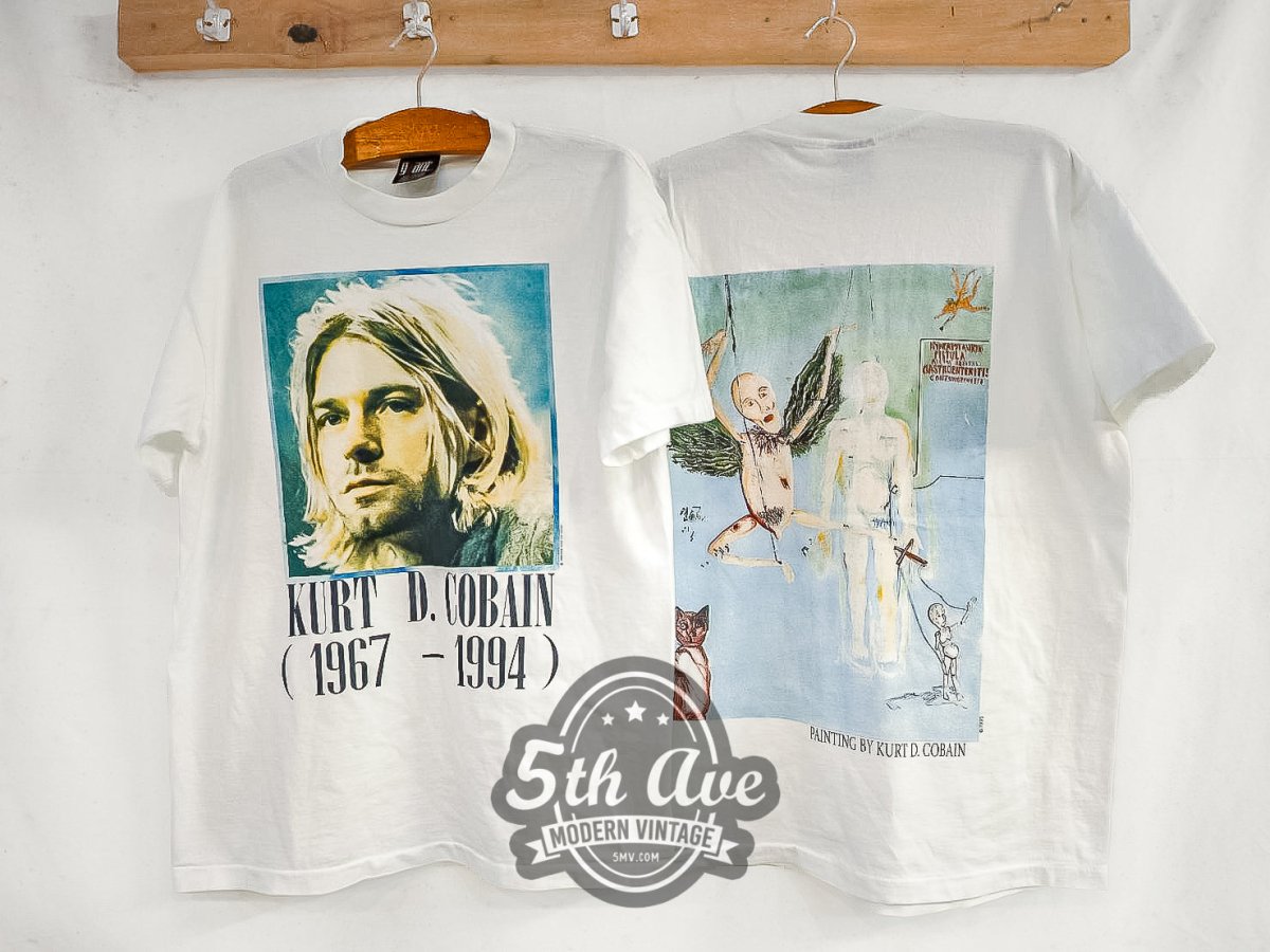 Kurt Cobain '1967 - 1994' - Vintage Reprint Band T-Shirt - Vintage Band Shirts