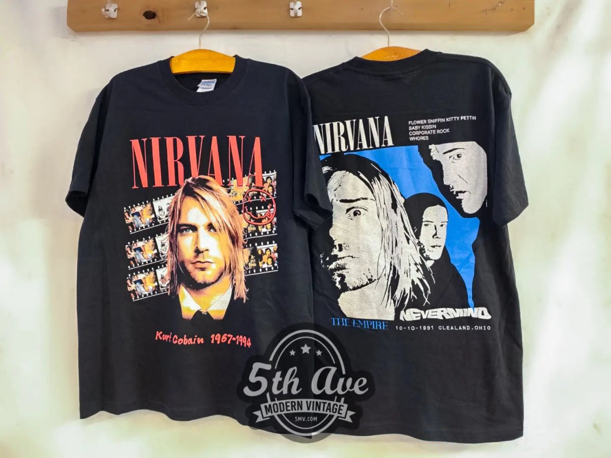 Kurt Cobain Nirvana Nevermind - New Vintage Band T shirt - Vintage Band Shirts