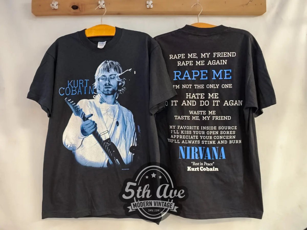 Kurt Cobain Nirvana Rape Me - New Vintage Band T shirt - Vintage Band Shirts
