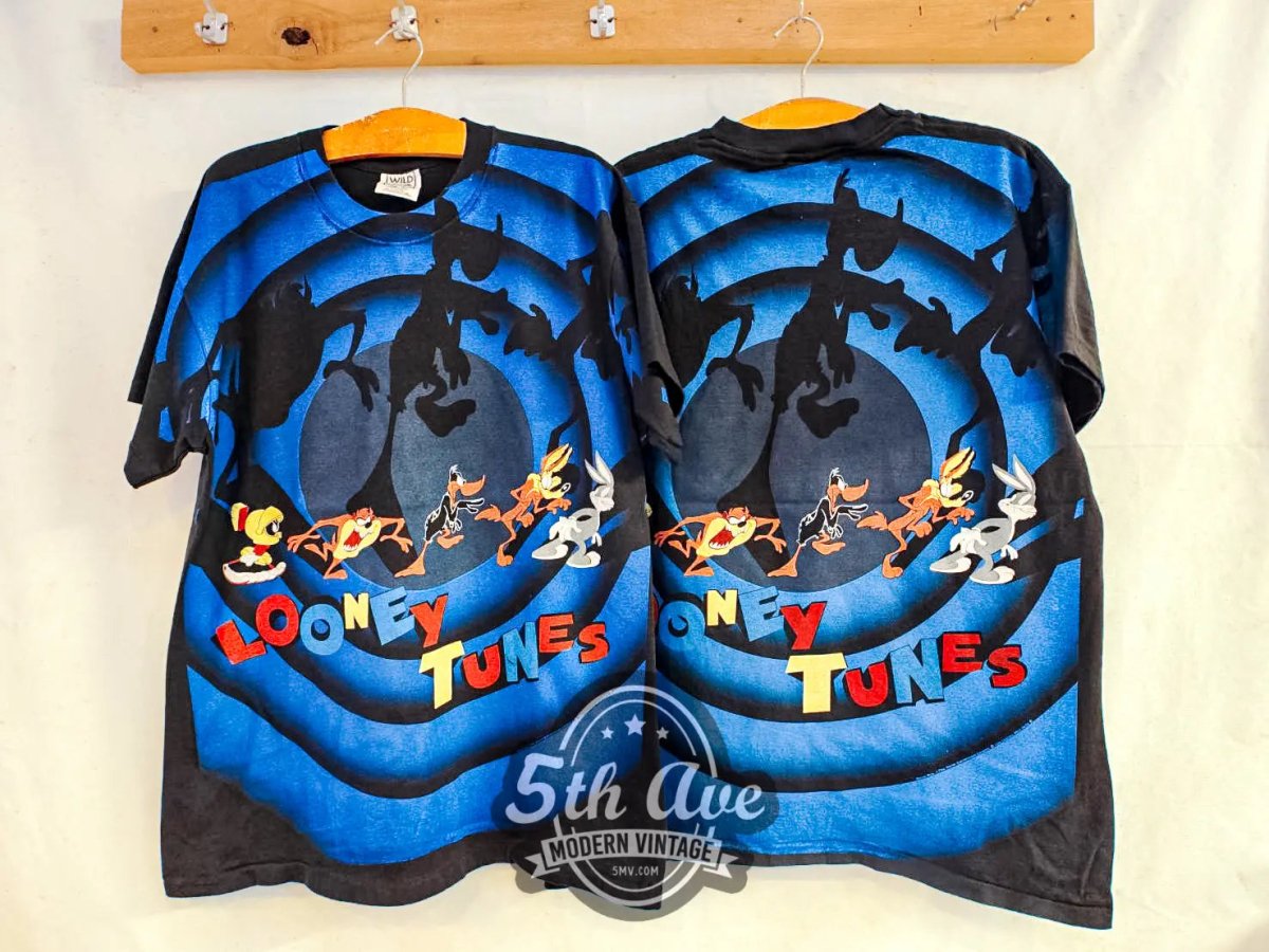 Looney Tunes - AOP all over print New Vintage Animation T shirt - Vintage Band Shirts