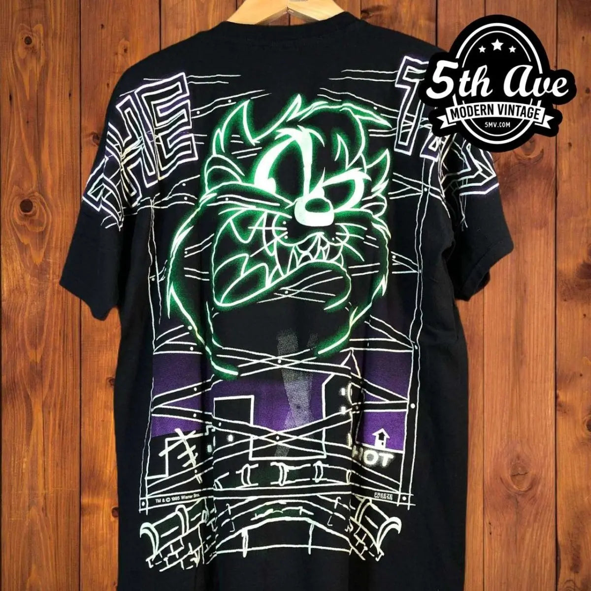 Looney Tunes Cartoon Tee | Taz Mania Retro AOP Graphic Classic T-Shirt