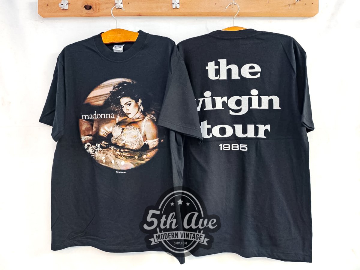 Madonna 'The Virgin Tour' 1985 - Vintage Reprint Band T-Shirt - Vintage Band Shirts