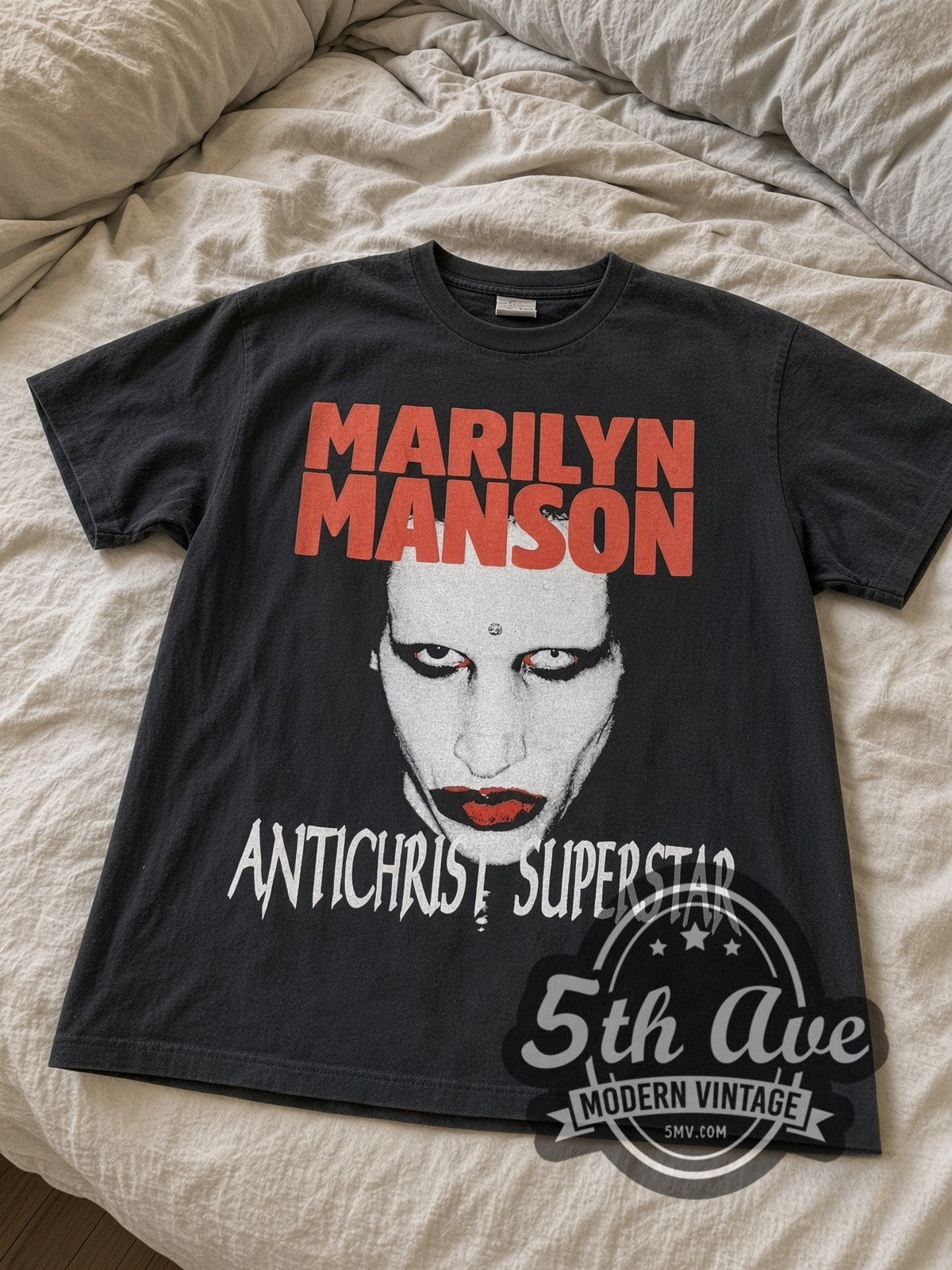 Marilyn Manson Antichrist Superstar Tour vintage band tee laid flat
