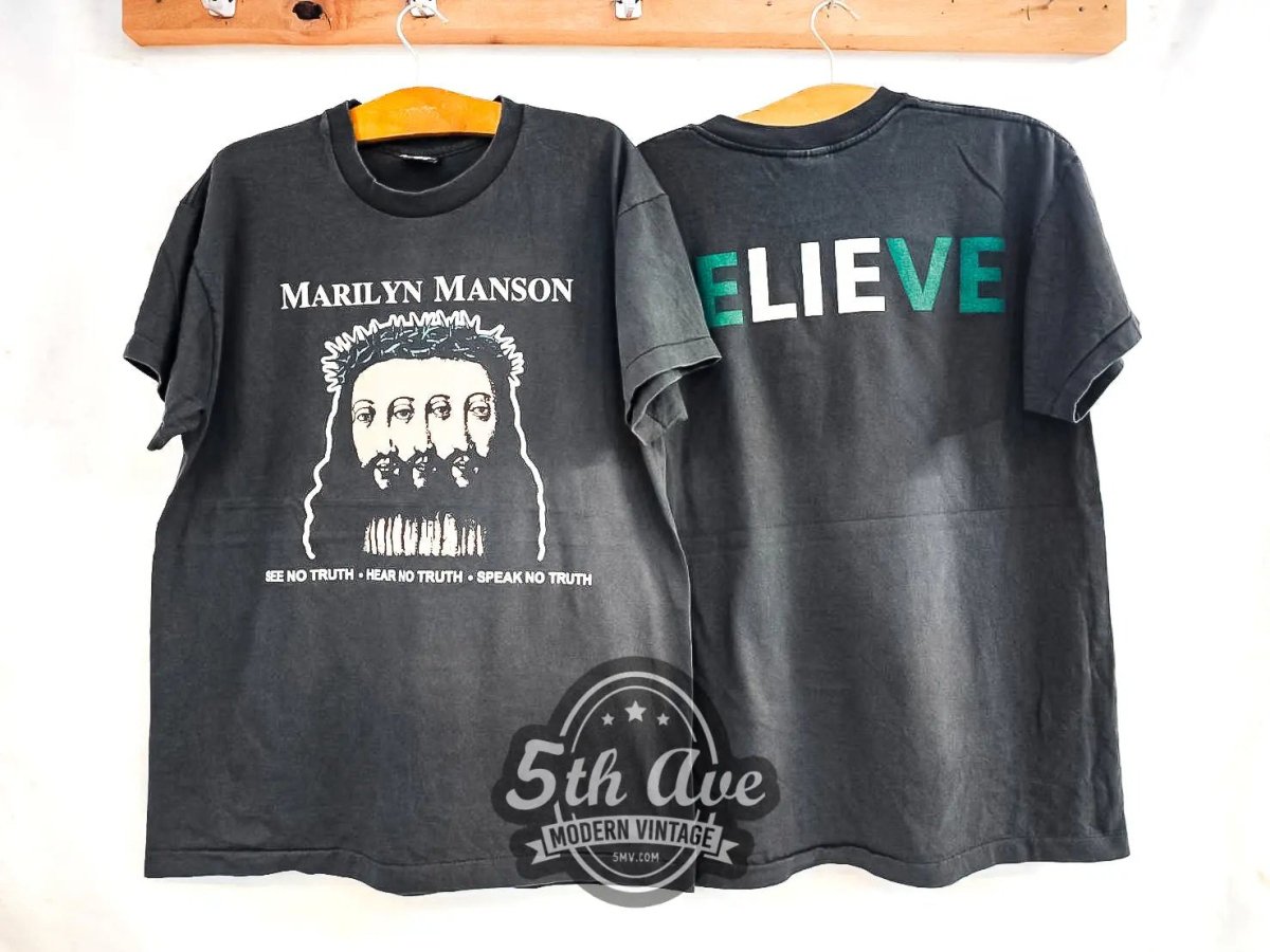 Marilyn Manson Believe - Vintage Reprint Band T-Shirt - Vintage Band Shirts