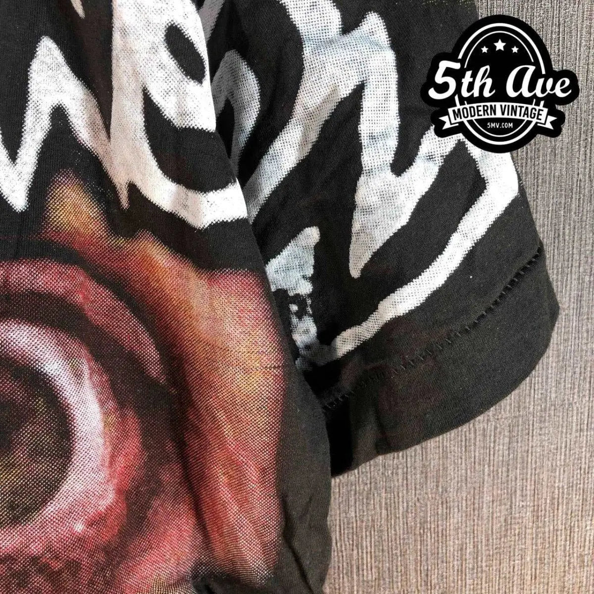 Marilyn Manson: Bootleg All-Over Print Single Stitch Short Sleeve t shirt with Giant Tag - Vintage Band Shirts