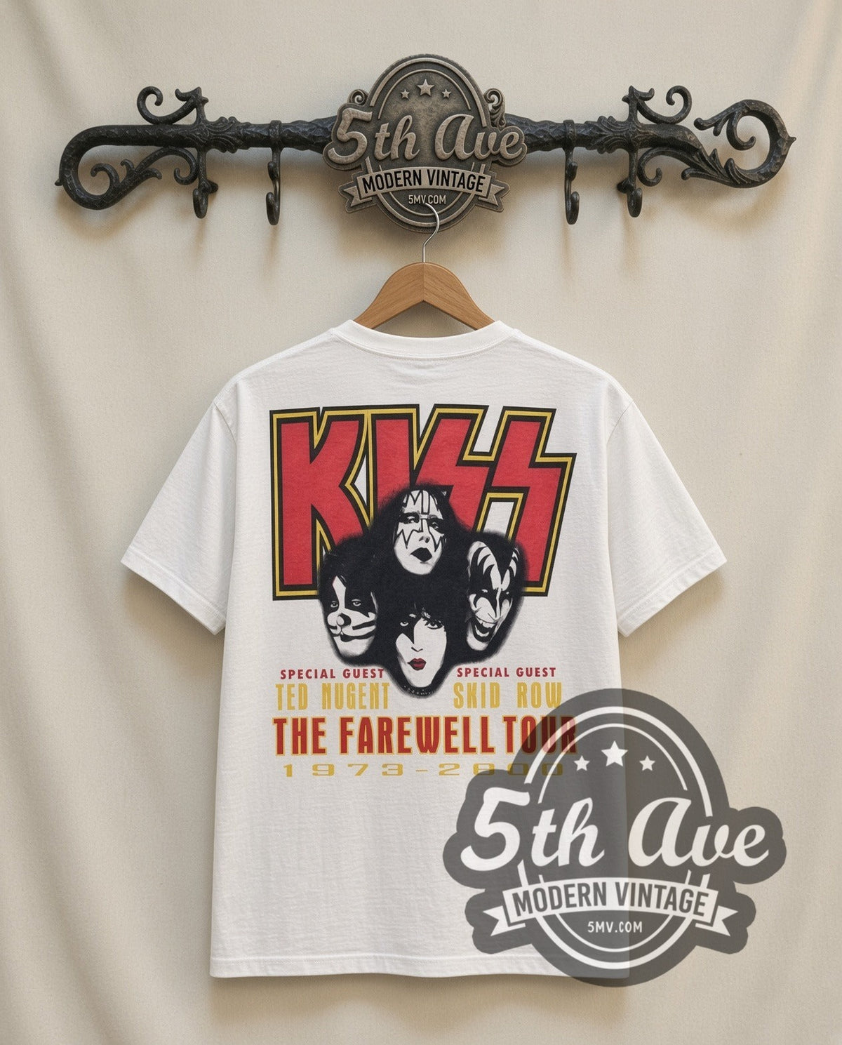 KISS Sonic Boom vintage band t-shirt, back view on the 5MV rack