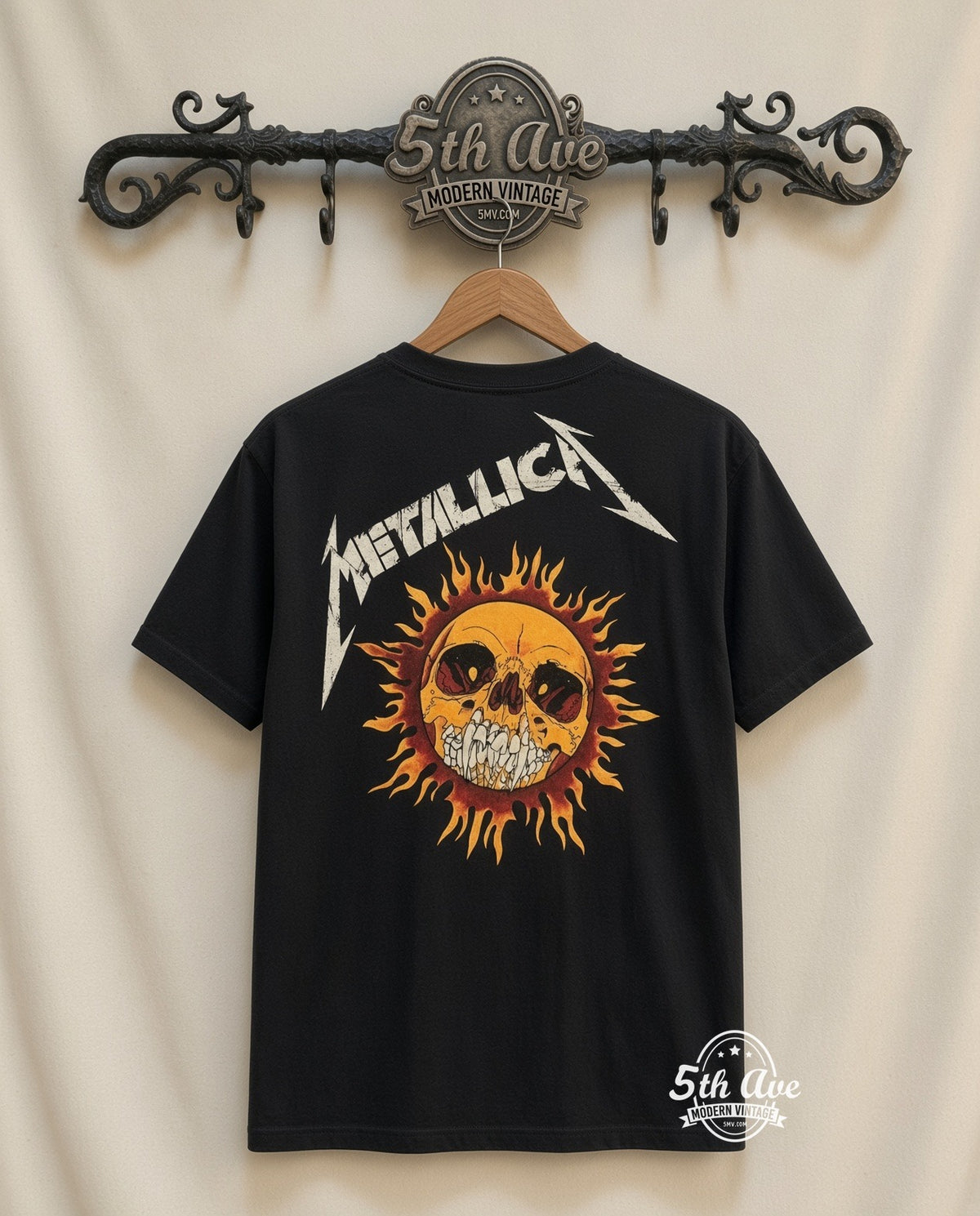 MB 139 Metallica Flaming Skull rack back