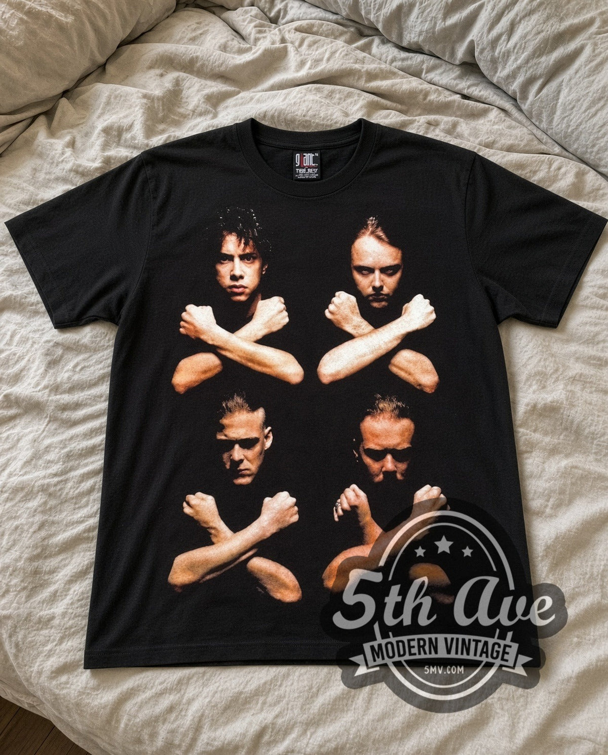 Metallica Crossed Arms vintage band tee laid flat
