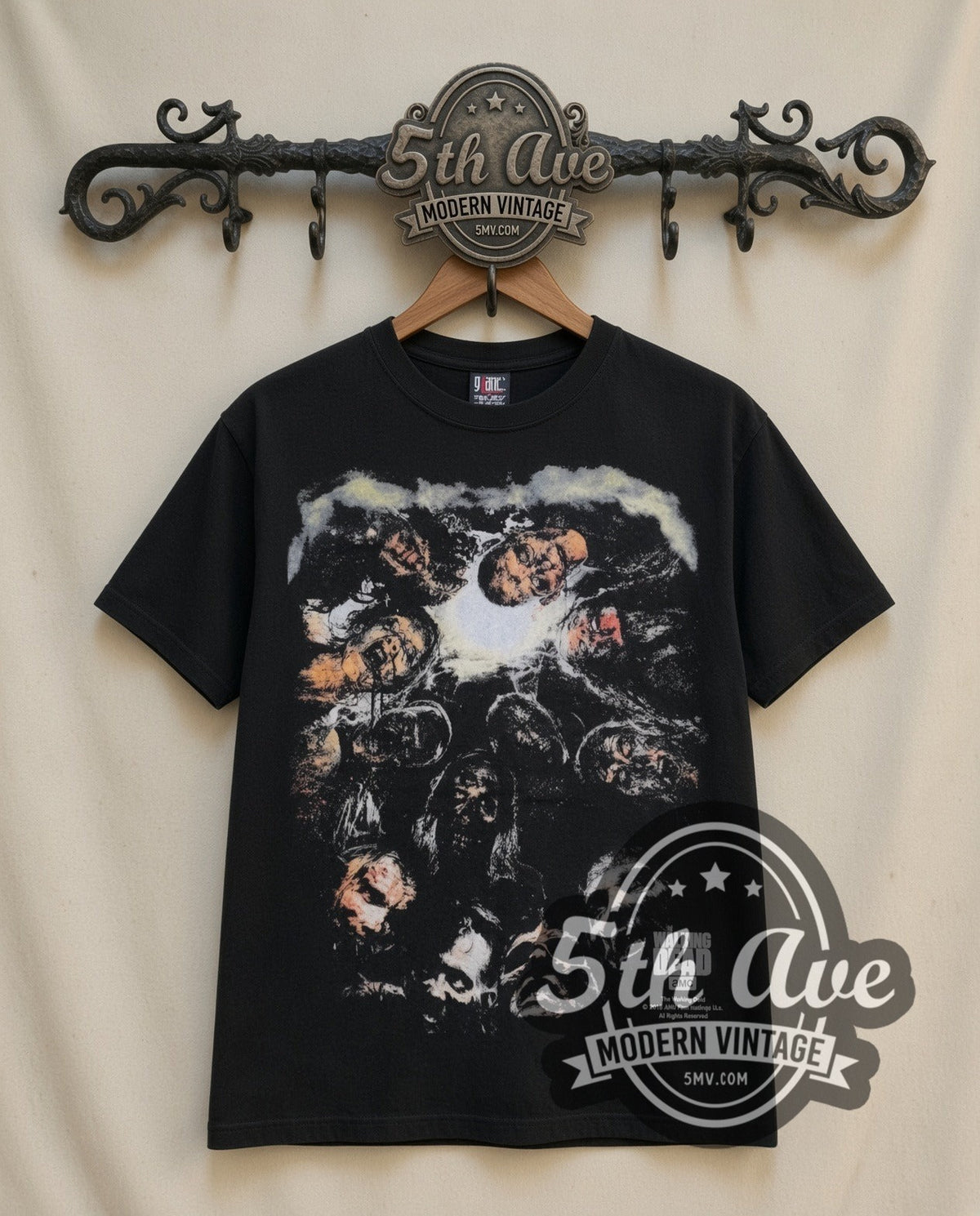 The Walking Dead Walker Collage vintage movie t-shirt, front view on the 5MV rack
