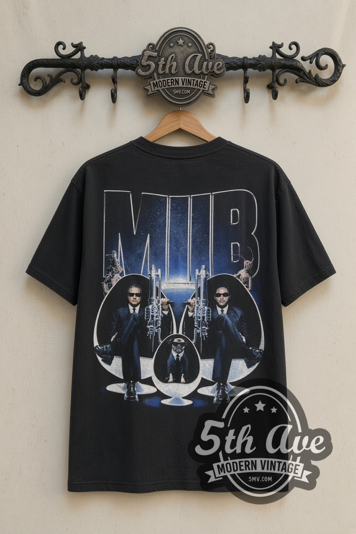 Back print of Men in Black II Same Planet New Scum and Egg Chairs tee on the 5MV rack