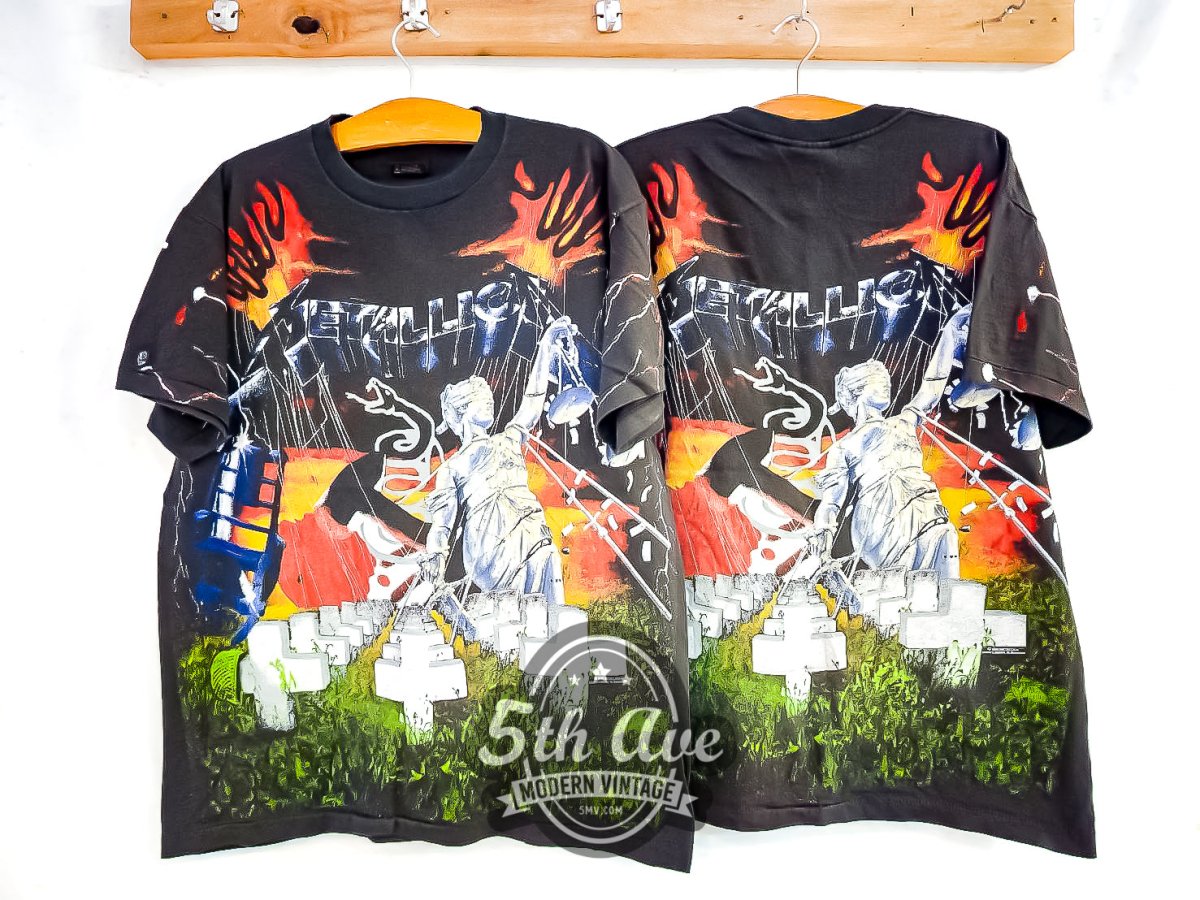 Metallica '...And Justice for All' - AOP All Over Print Vintage Reprint Band T-Shirt - Vintage Band Shirts