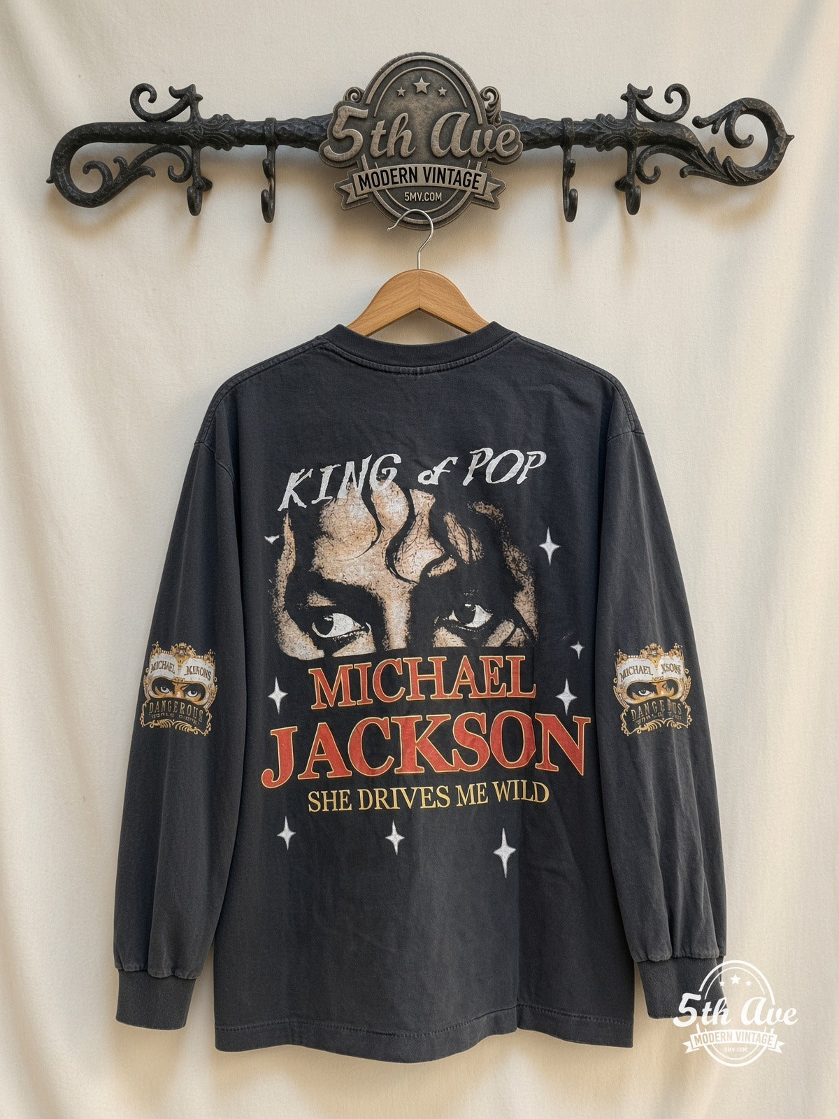 Michael Jackson Dangerous She Drives Me Wild vintage t-shirt back on rack