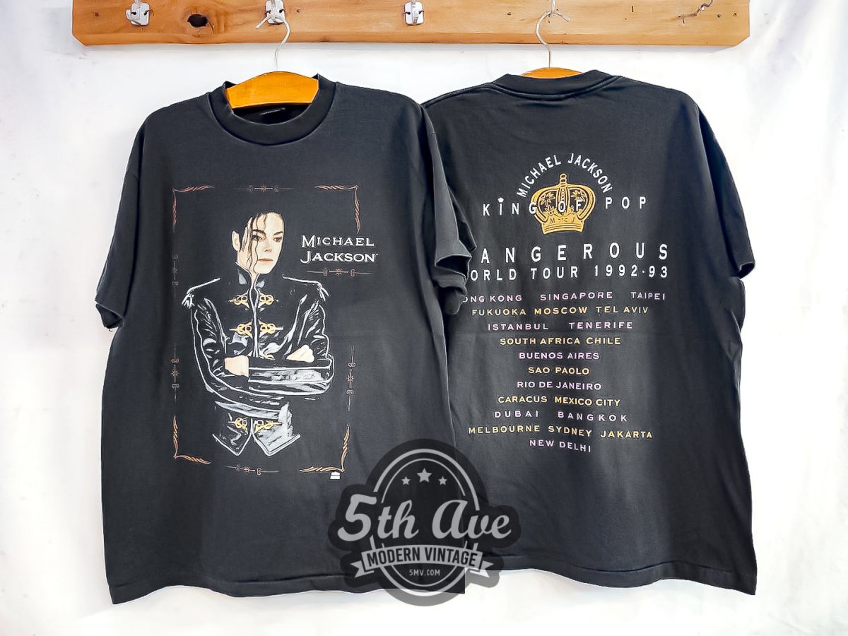 Michael Jackson 'Dangerous' World Tour 1992/1993 - Vintage Reprint Band T-Shirt - Vintage Band Shirts