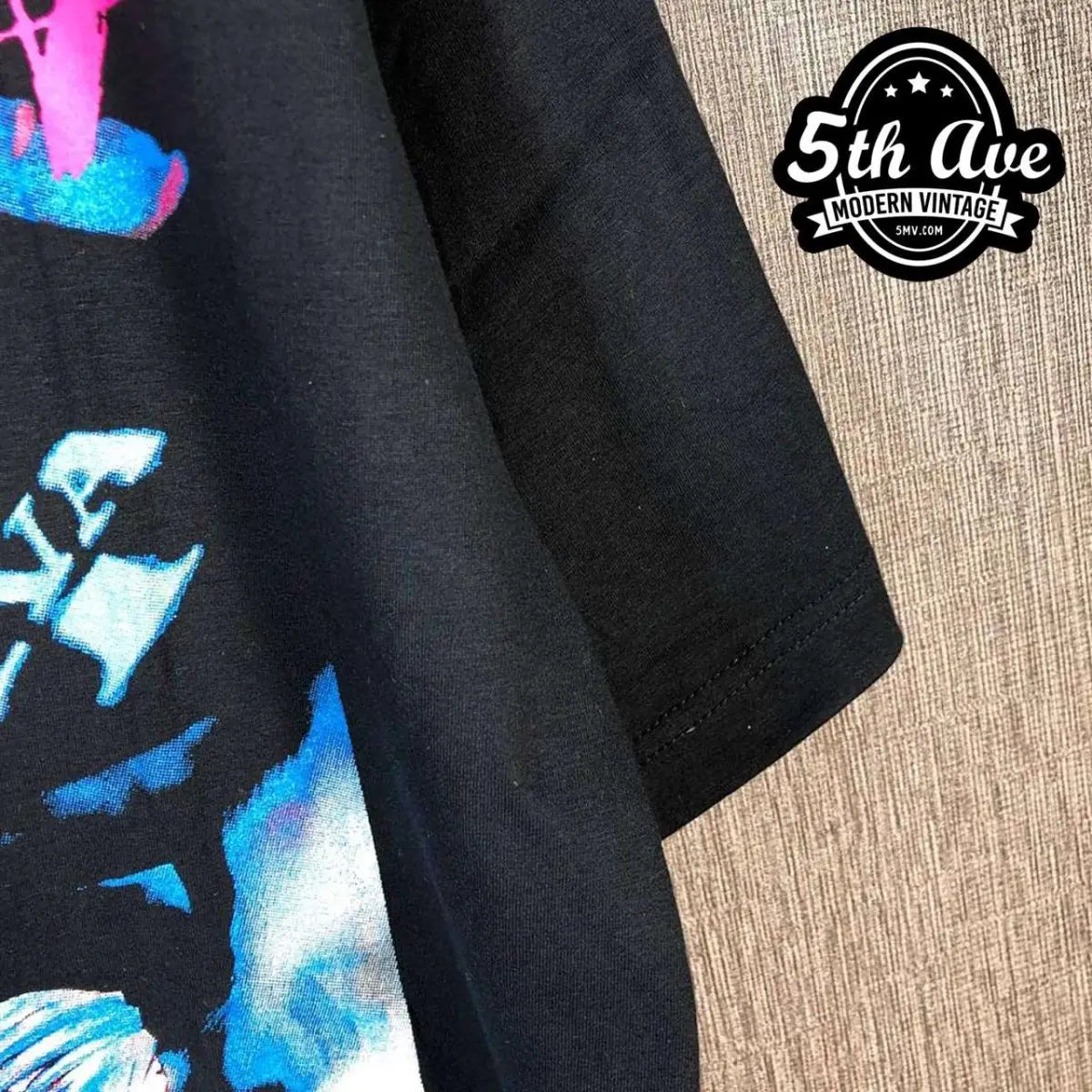 Model wearing Neon Genesis Evangelion – New Vintage Anime Tee vintage band tee