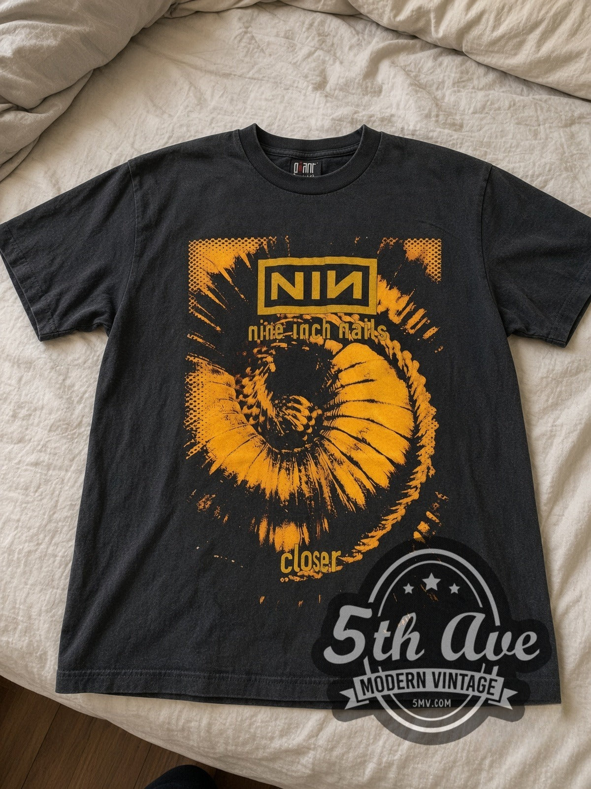 Nine Inch Nails Closer / Downward Spiral vintage band tee laid flat