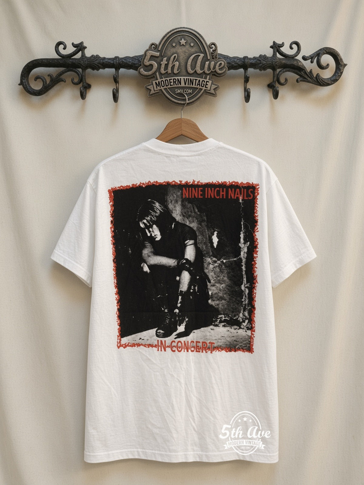 Nine Inch Nails In Concert Trent Crouch White Body vintage t-shirt back on rack