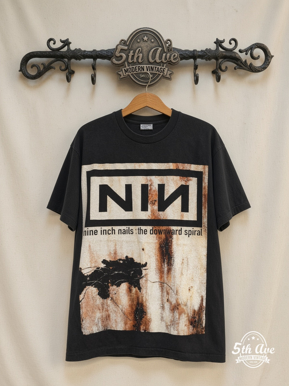 Nine Inch Nails The Downward Spiral Nothing Records vintage band t-shirt on rack