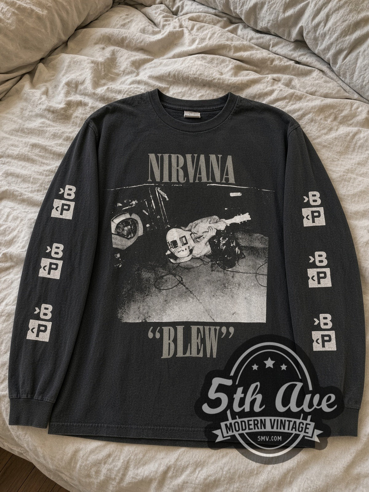 Nirvana Blew Sub Pop vintage band long sleeve tee laid flat