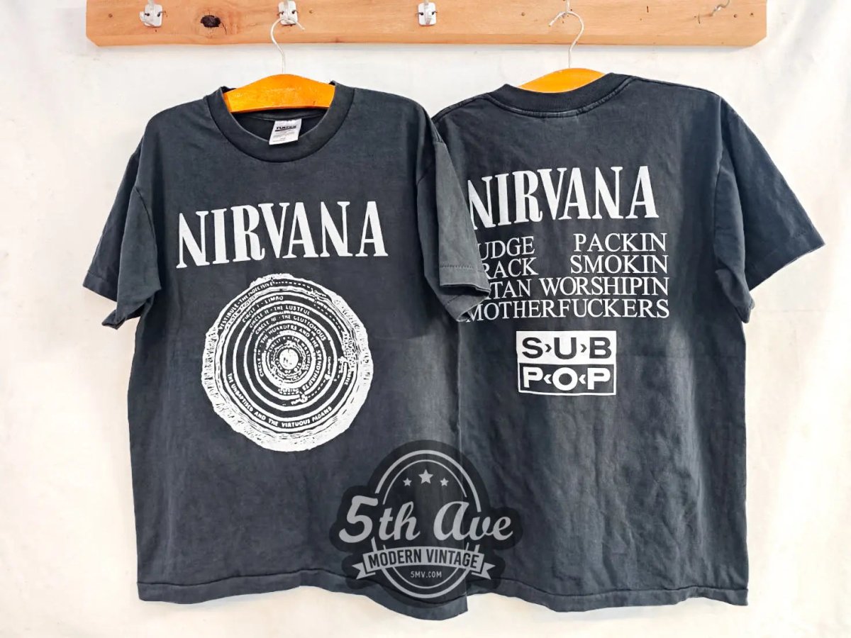 Nirvana Circles of Hell Dante's Inferno - New Vintage Band T shirt - Vintage Band Shirts