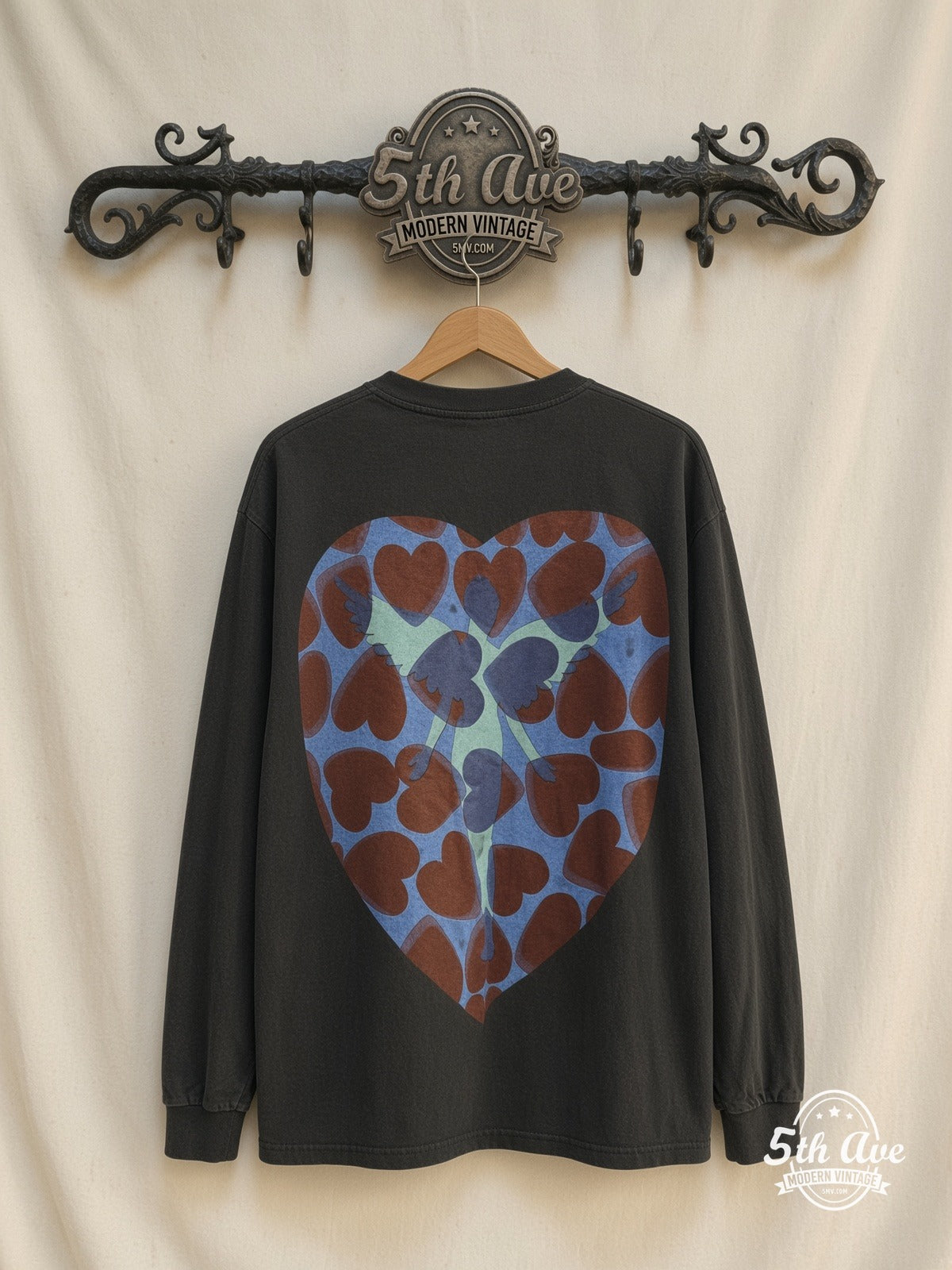 Nirvana Heart Lilies In Utero vintage t-shirt back on rack