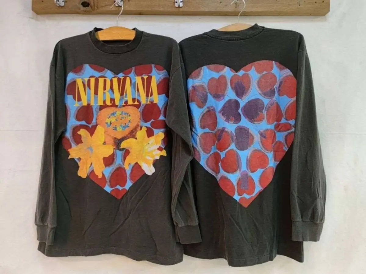 Nirvana Heart-Shaped Box Long Sleeve T-Shirt: Vintage Grunge Style with Iconic Graphic - Vintage Band Shirts