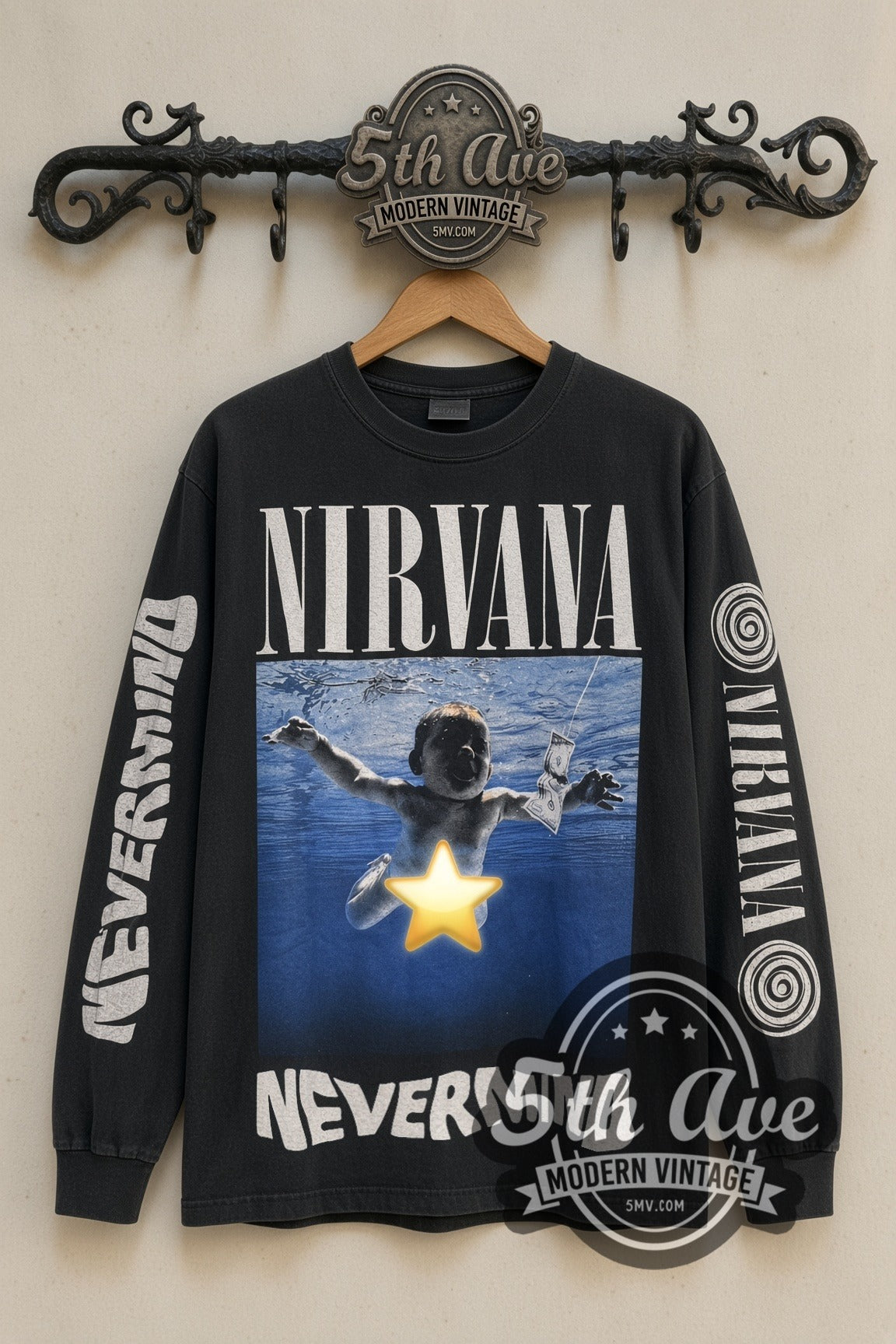 Nirvana Nevermind Star Baby long sleeve band t-shirt front on the 5MV rack