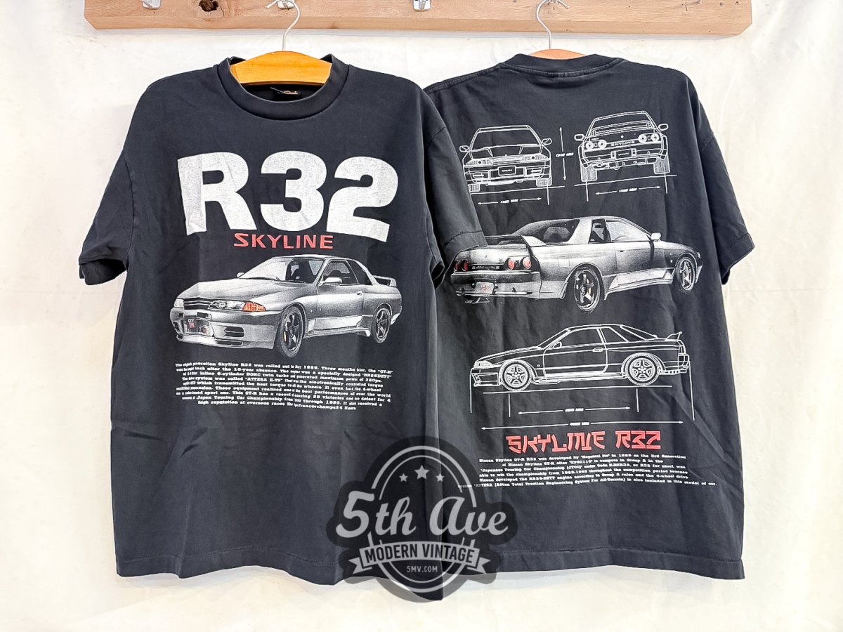 Nissan Skyline R32 - Vintage Reprint T-Shirt - Vintage Band Shirts