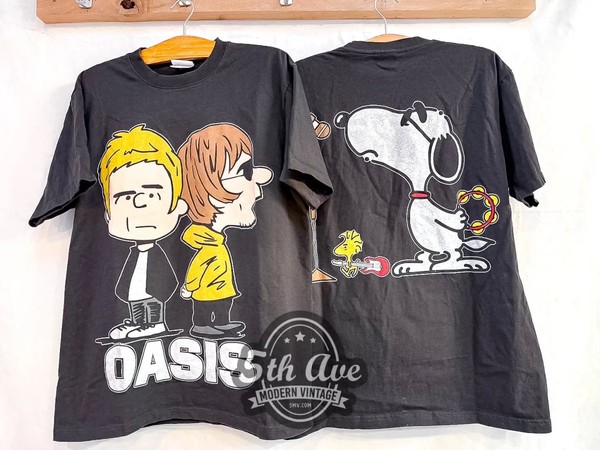 Oasis x Peanuts Snoopy - Vintage Reprint Band T-Shirt - Vintage Band Shirts