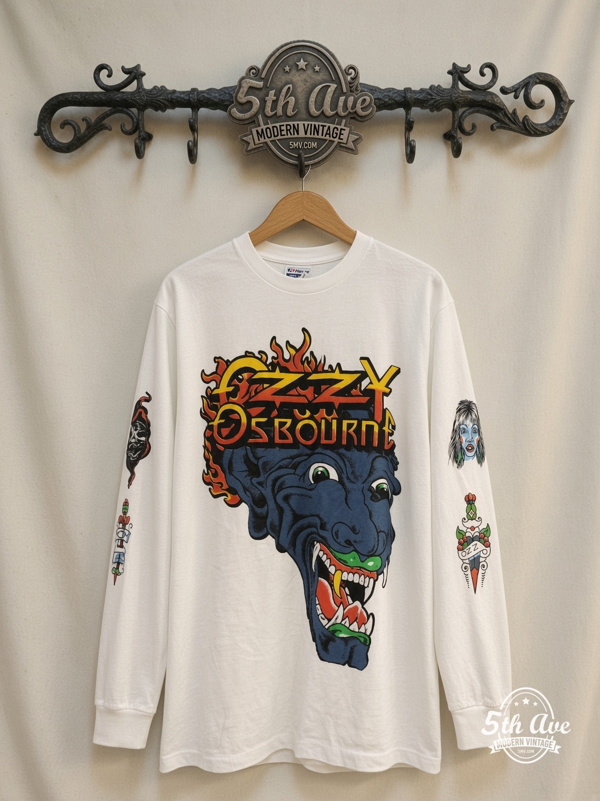 Ozzy Osbourne Demon Bat Tattoo vintage band t-shirt on rack